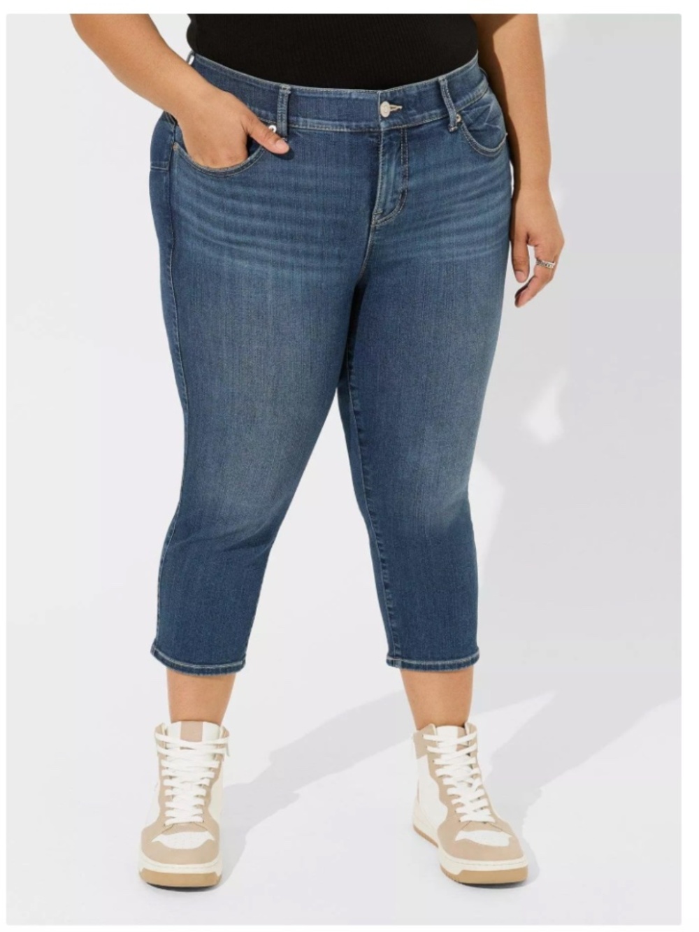 TORRID Crop Bombshell Skinny Premium Stretch High Rise Jeans Blue Size 22